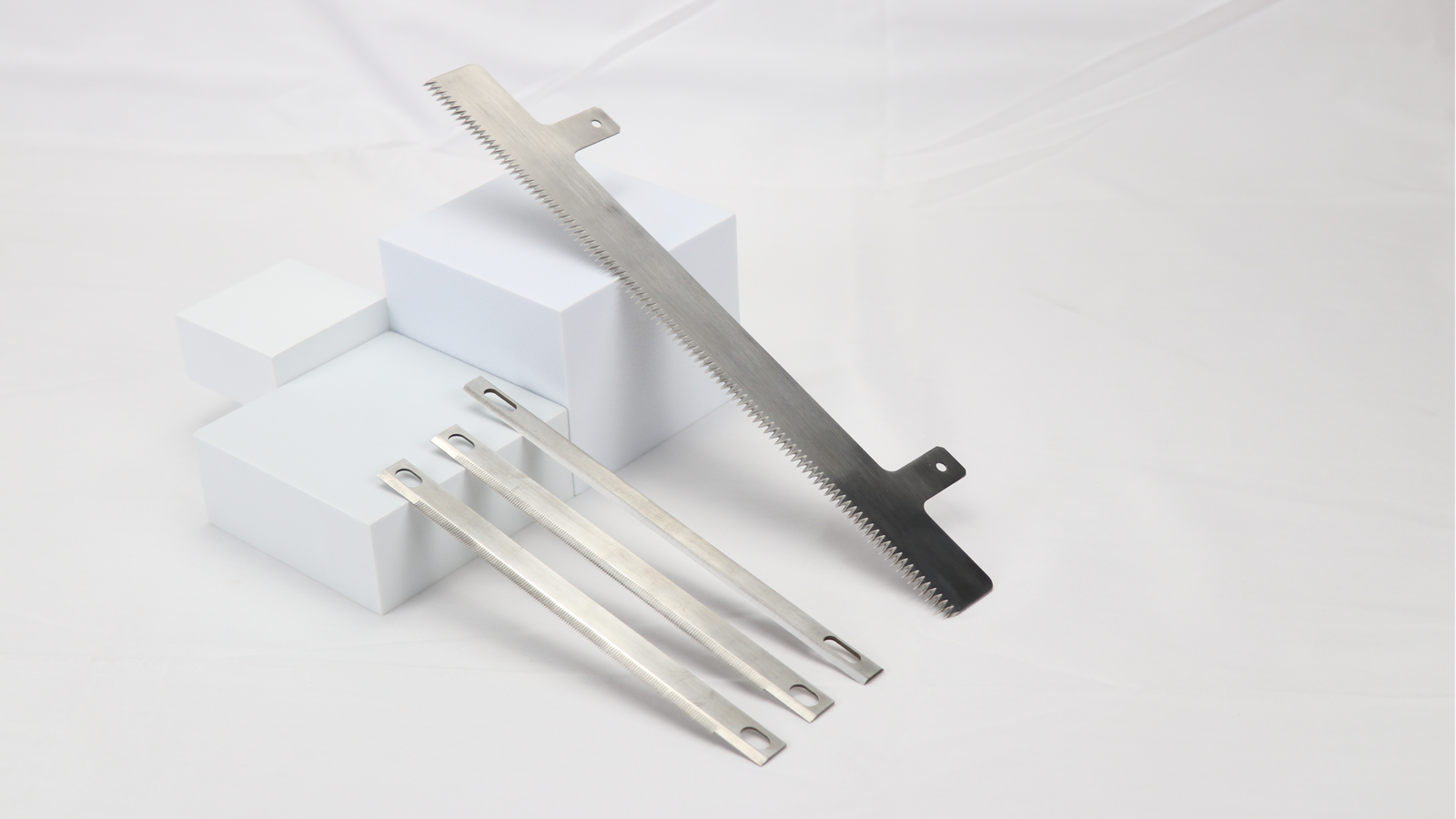 A close-up view of a high-quality, sharp perforating blade