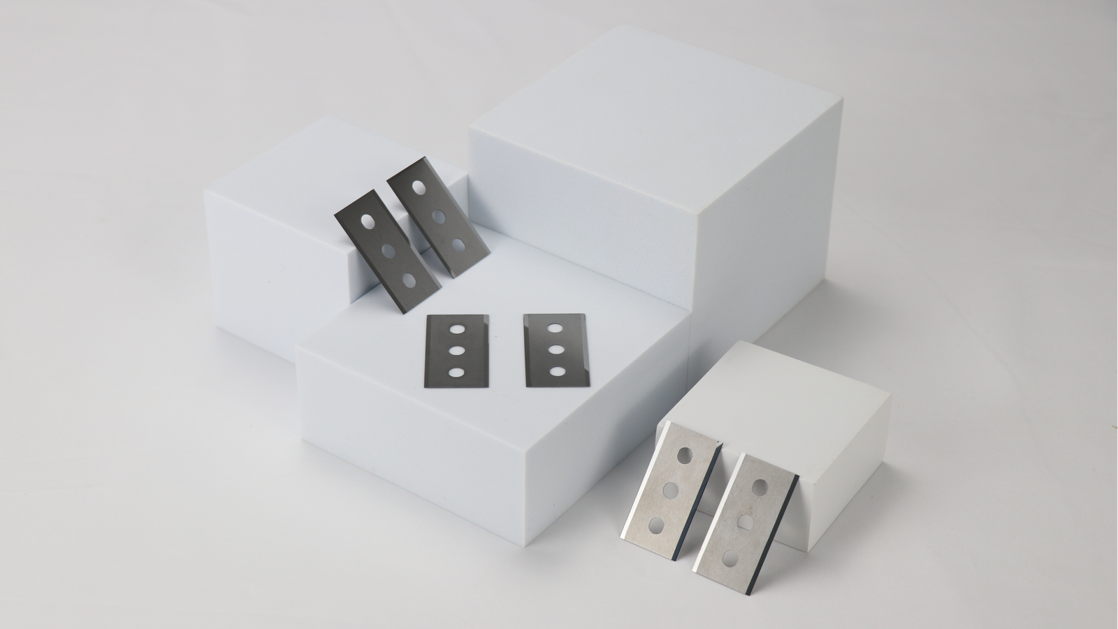 A collection of durable tungsten carbide and coated slitting blades