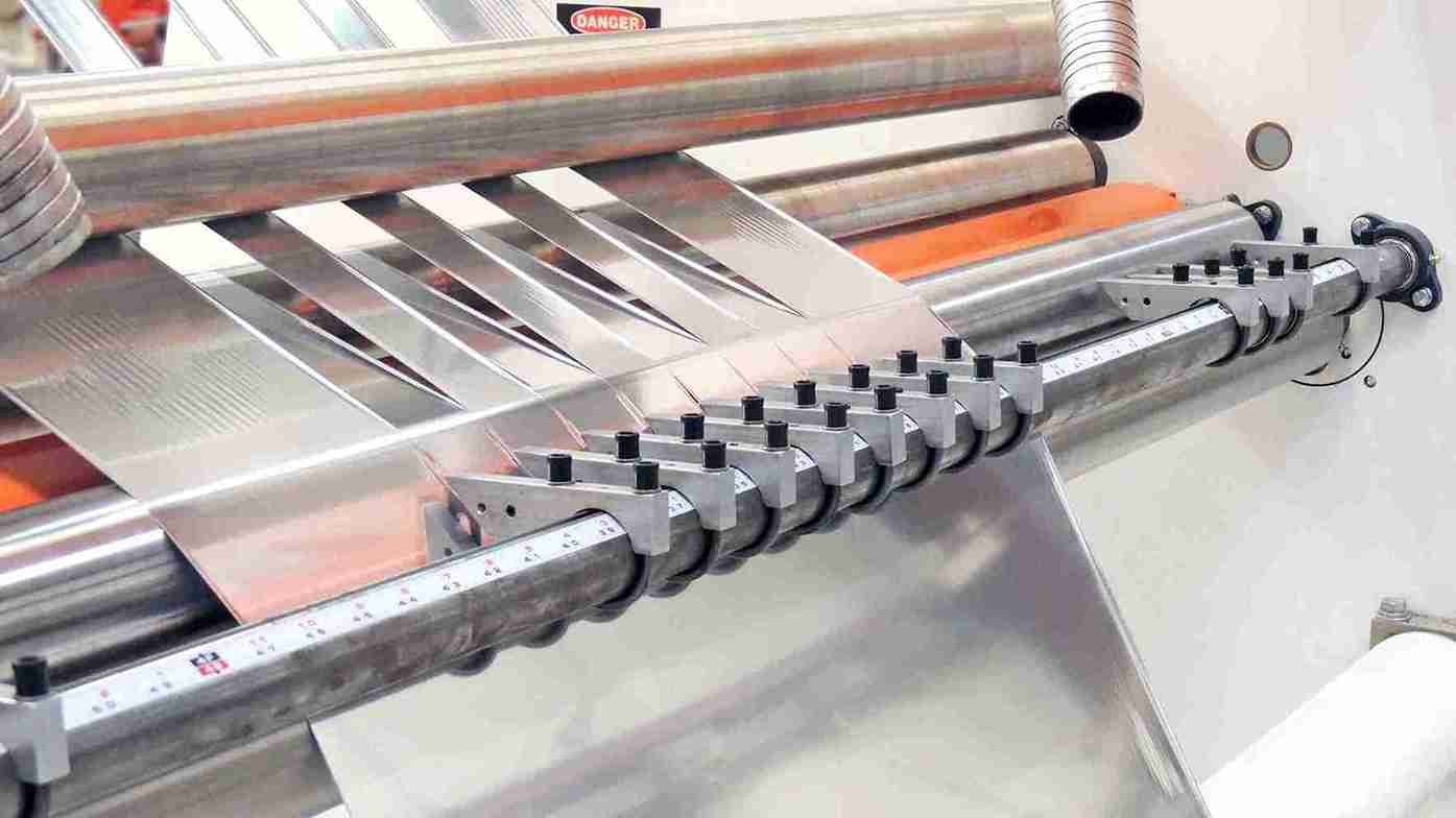 A fast-moving production line with products moving smoothly
