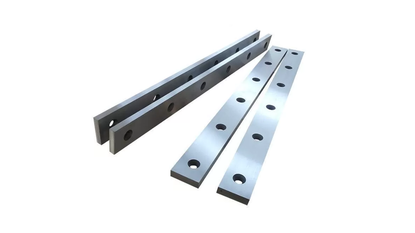 An industrial shear blade that has been through-hardened for uniform strength