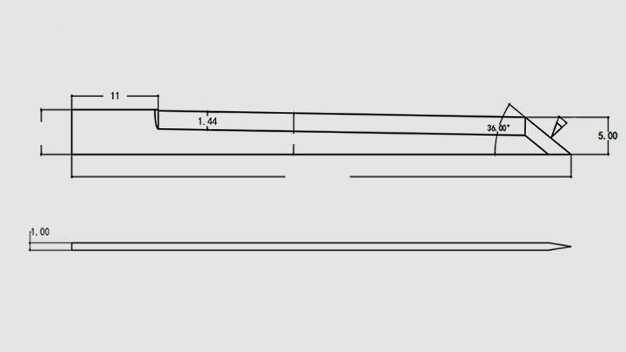 A close-up macro shot of a sharp industrial blade edge