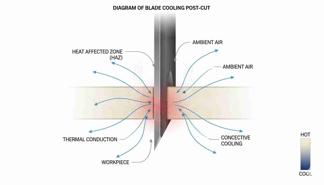 diagram of blade cooling after a cut