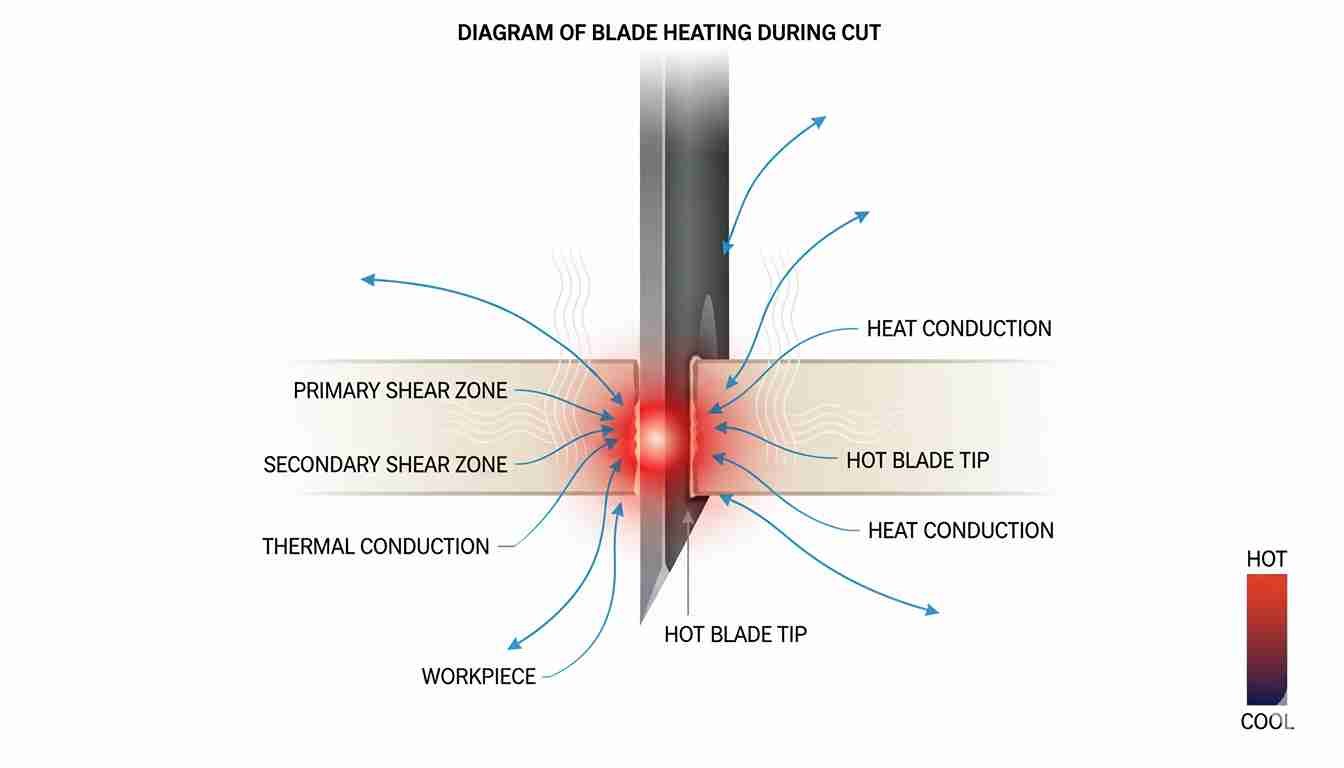 diagram of blade heating during a cut