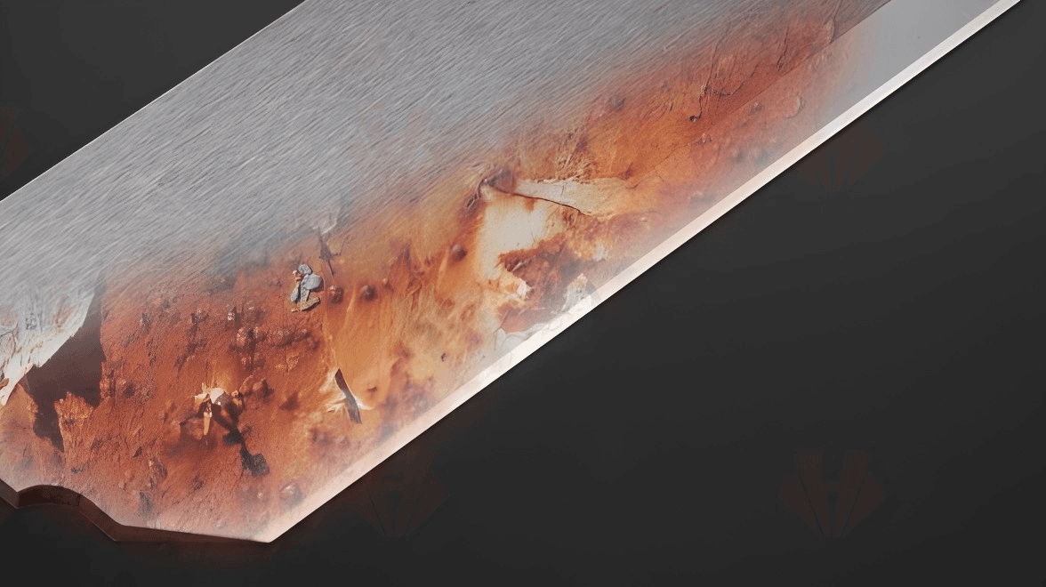 Worn out industrial blade due to heat damage