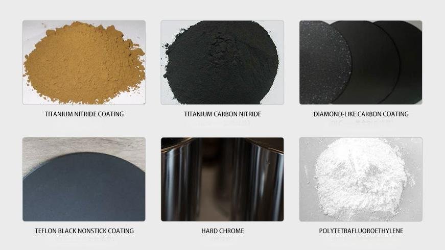 A close-up of different industrial blade materials showing their textures.