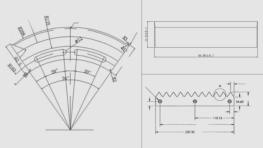 A caliper measuring the overall dimensions of a circular blade
