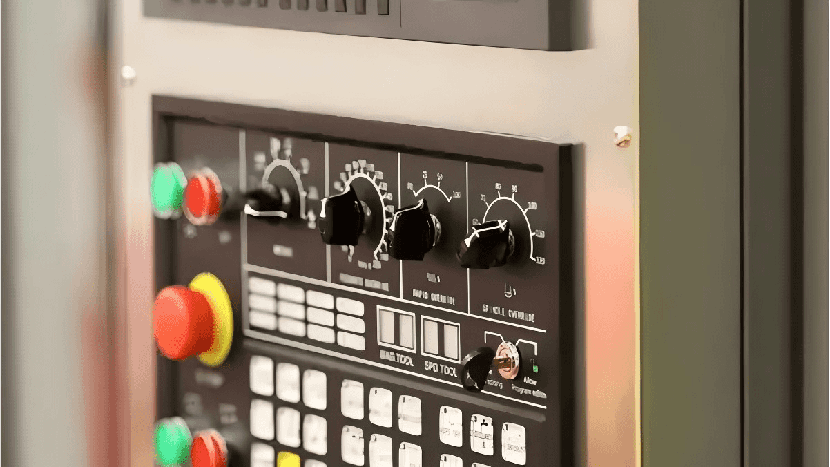 A CNC machine operator adjusting cutting parameters on a control panel