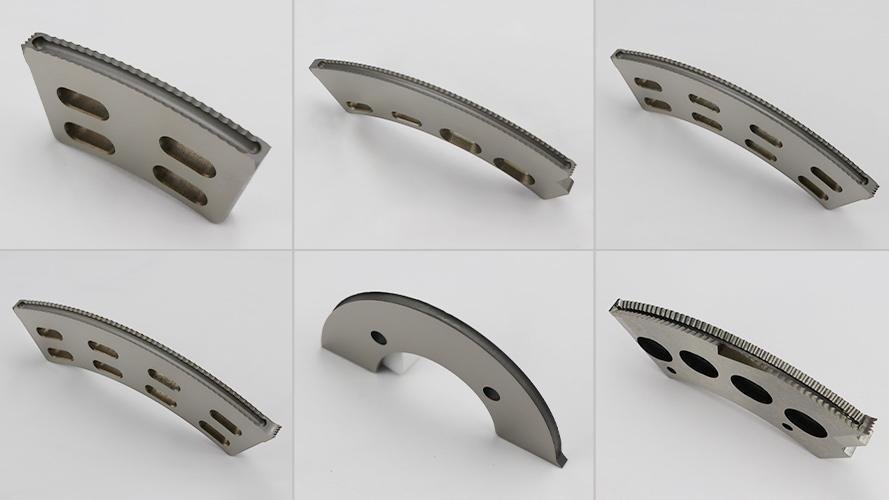 Different types of slotting blades showing various tooth profiles