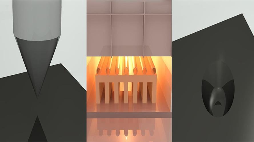 A diagram showing the workflow from raw steel to finished blade, highlighting heat treatment stages.