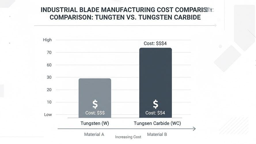 A chart showing the initial purchase price versus the long-term operational cost of different blade materials
